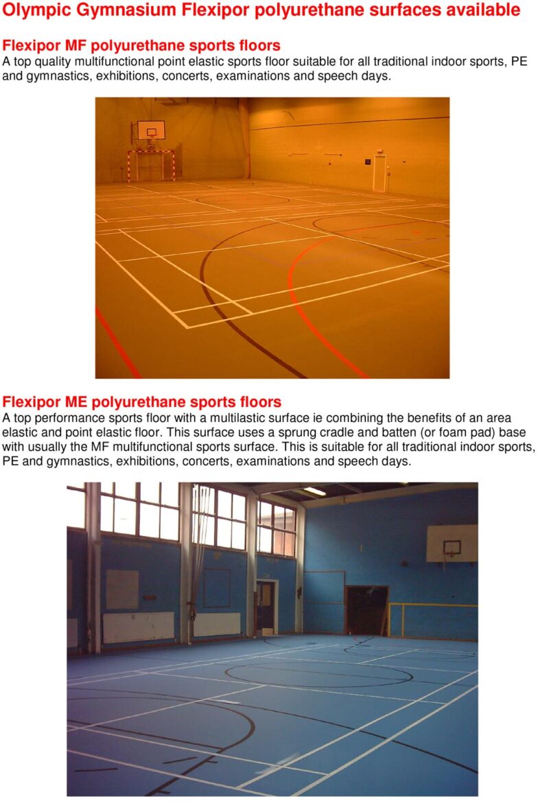 Flexipor polyurethane sports floor